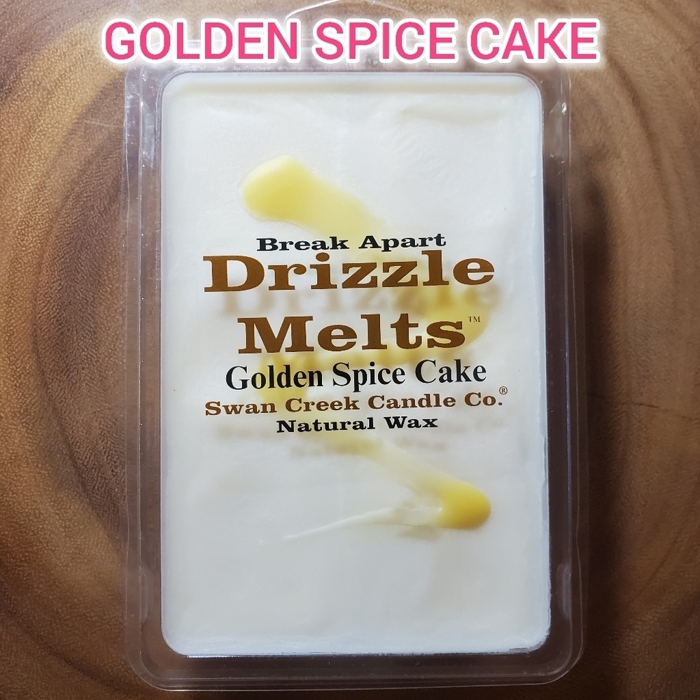 GOLDEN SPICE CAKE by SWAN CREEK CANDLE CO Drizzle Melts 100% Natural Wax 5.25 oz